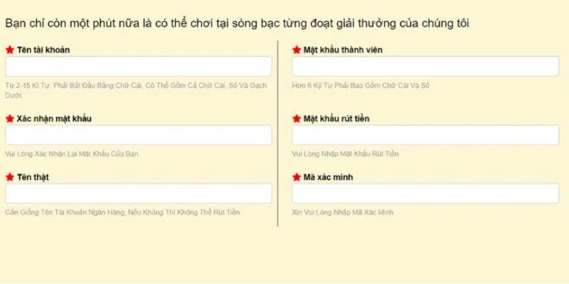Từng bước đăng ký theo hướng đẫn để tham gia